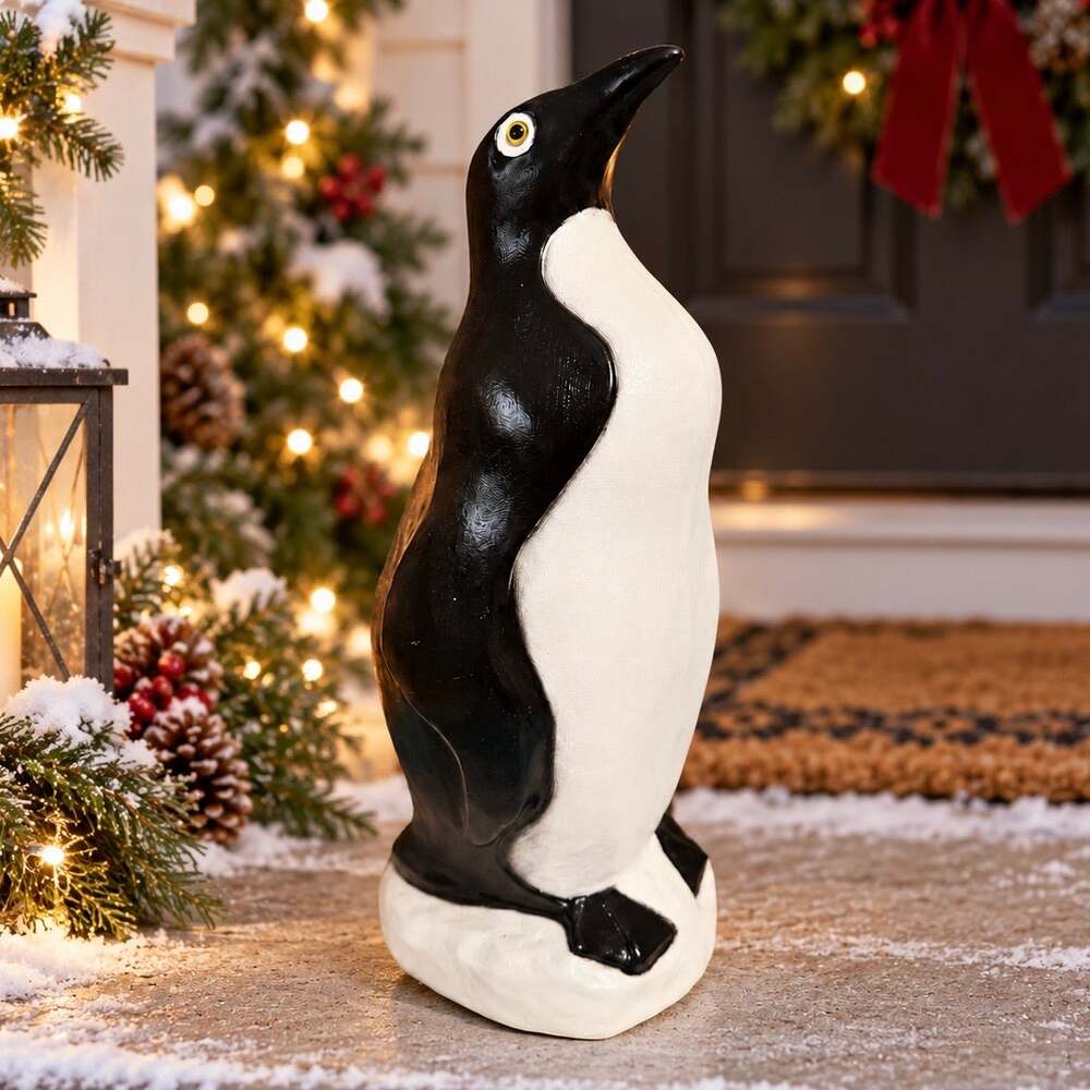 Vintage 1988 Union Products Penguin Blow Mold 22" Christmas Winter Yard Decor